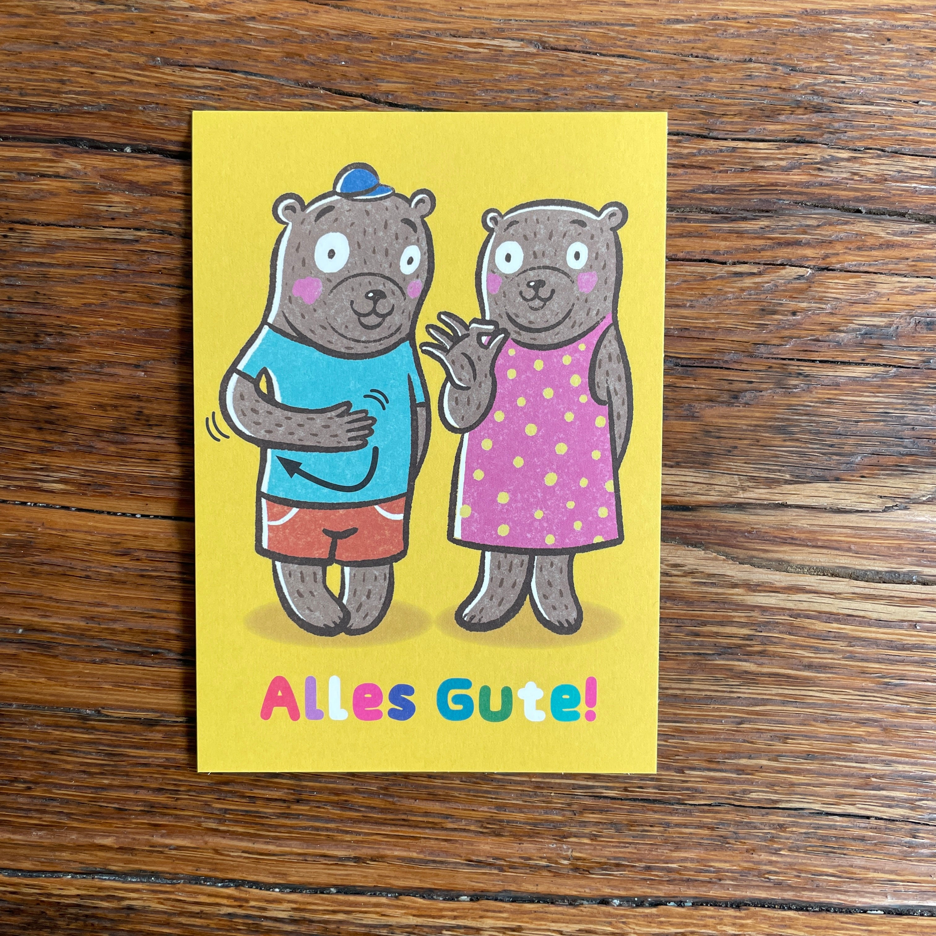 Alles Gute - Postkarte mit Gebärden