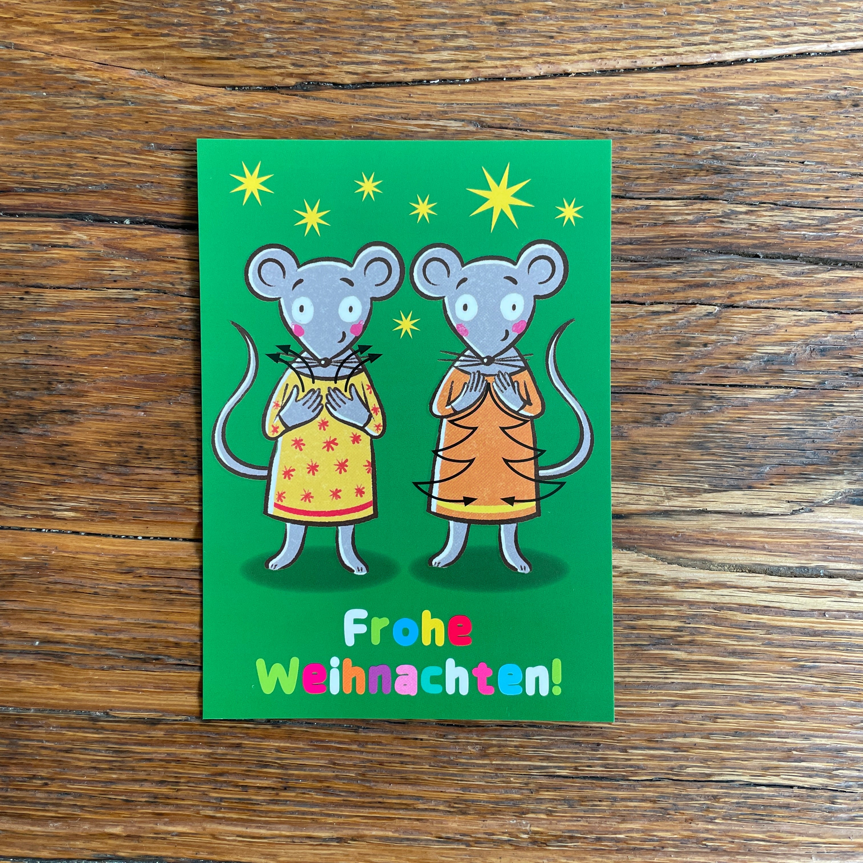 Frohe Weihnachten - Postkarte mit Gebärden 