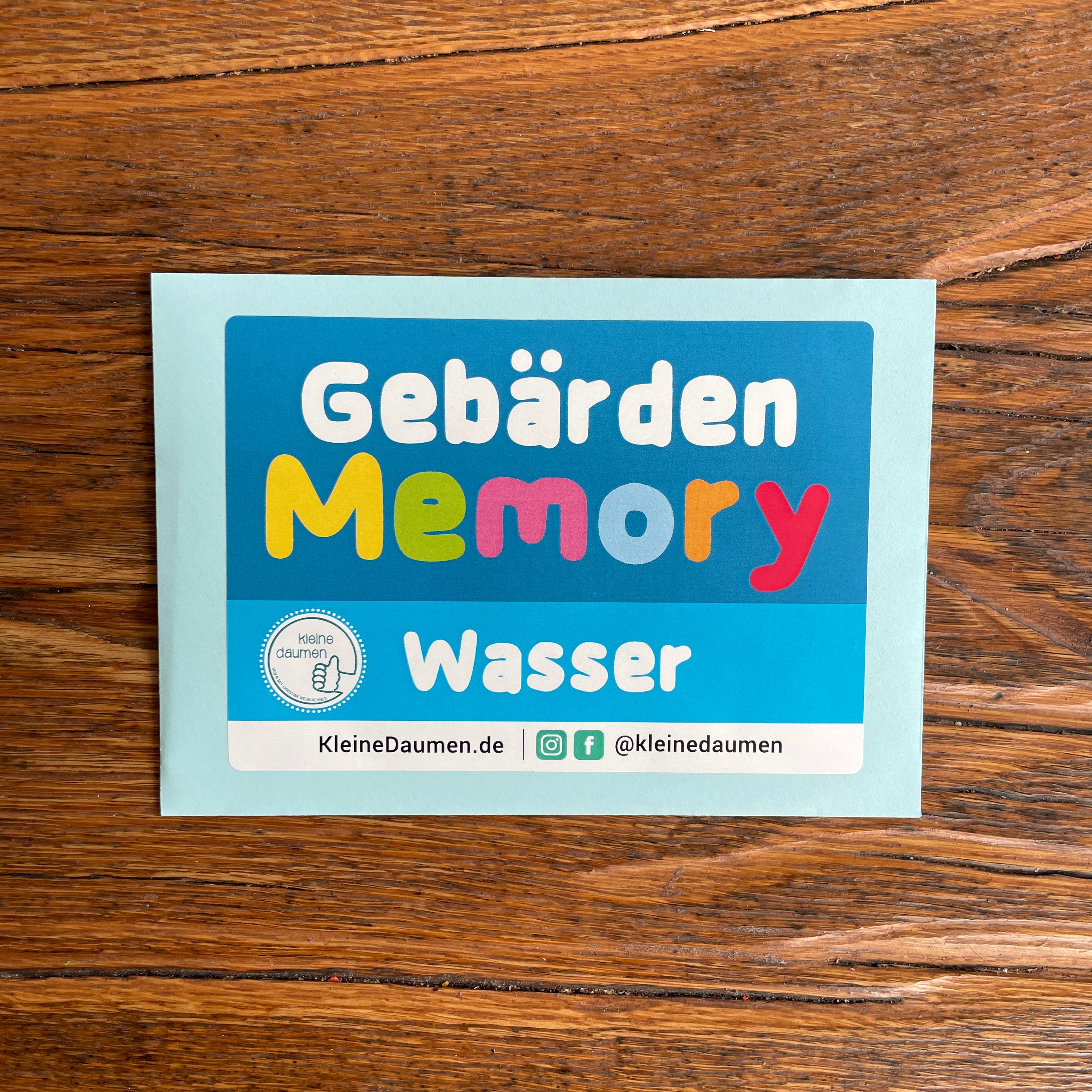Wassermemory mit Gebärden