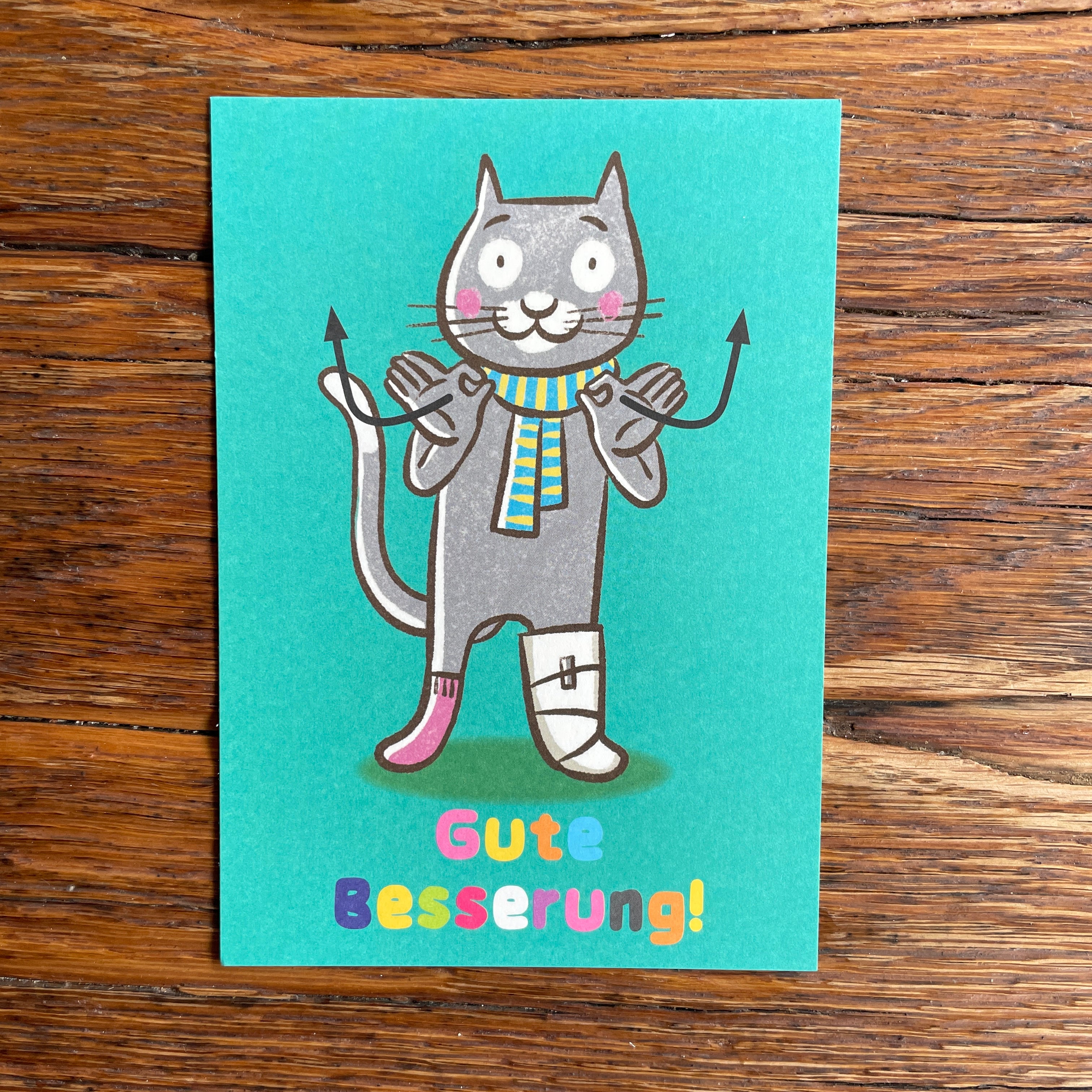 Gute Besserung - Postkarte mit Gebärden