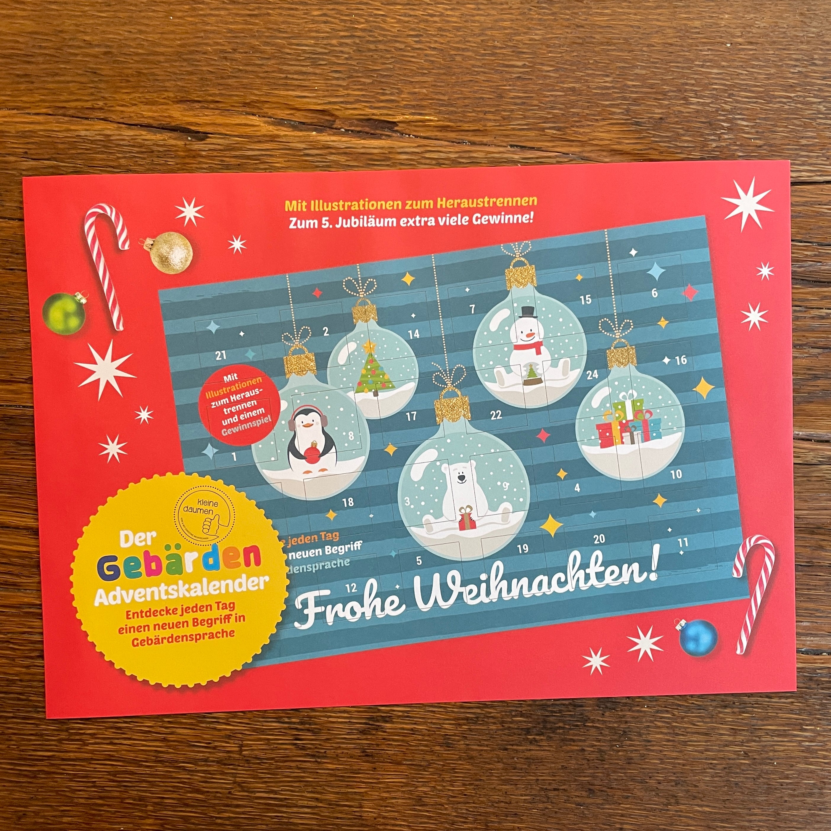 Adventskalender mit Gebärden 2024 mit Umschlag