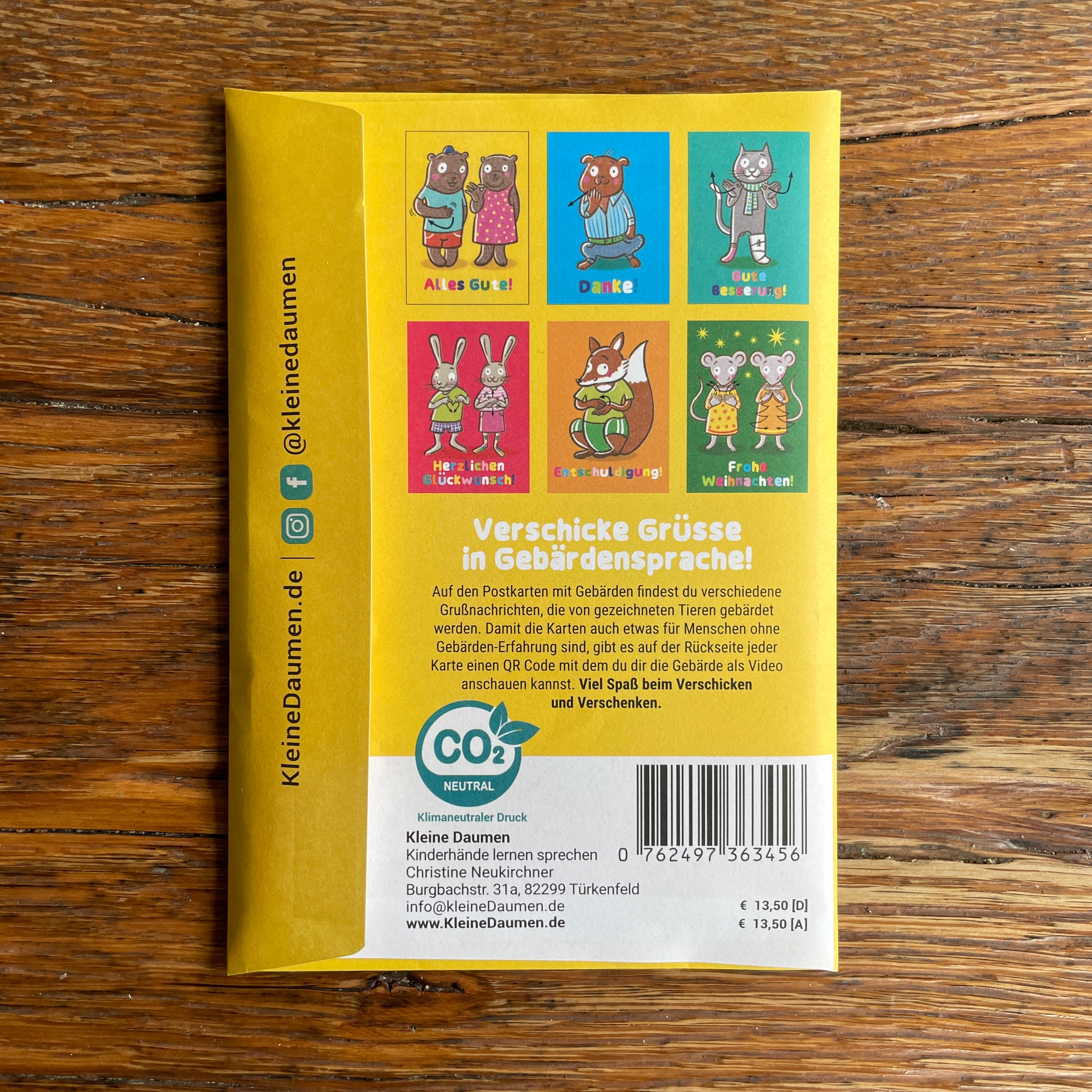Postkarten mit Gebärden