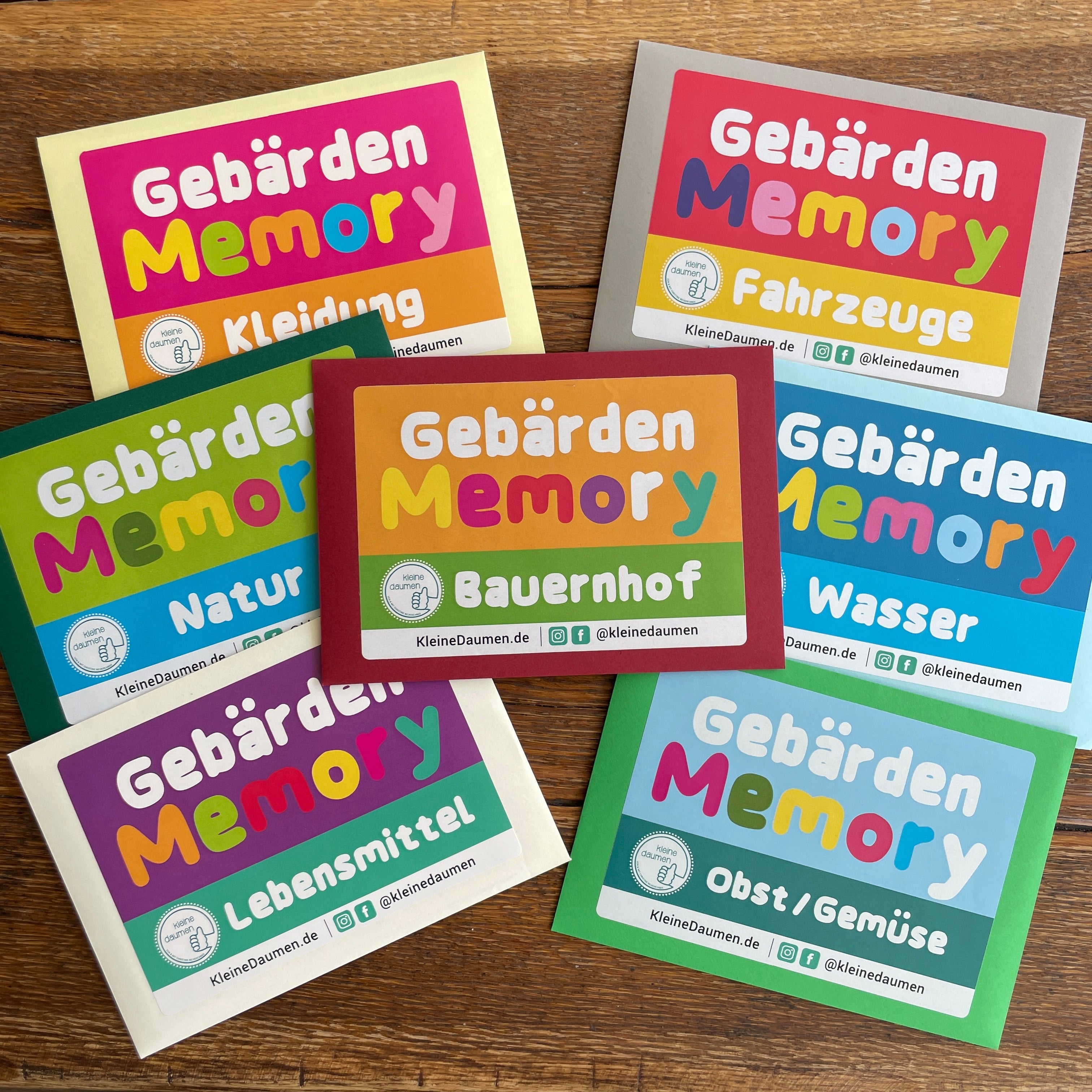Komplettset Memoryspiel mit Gebärden