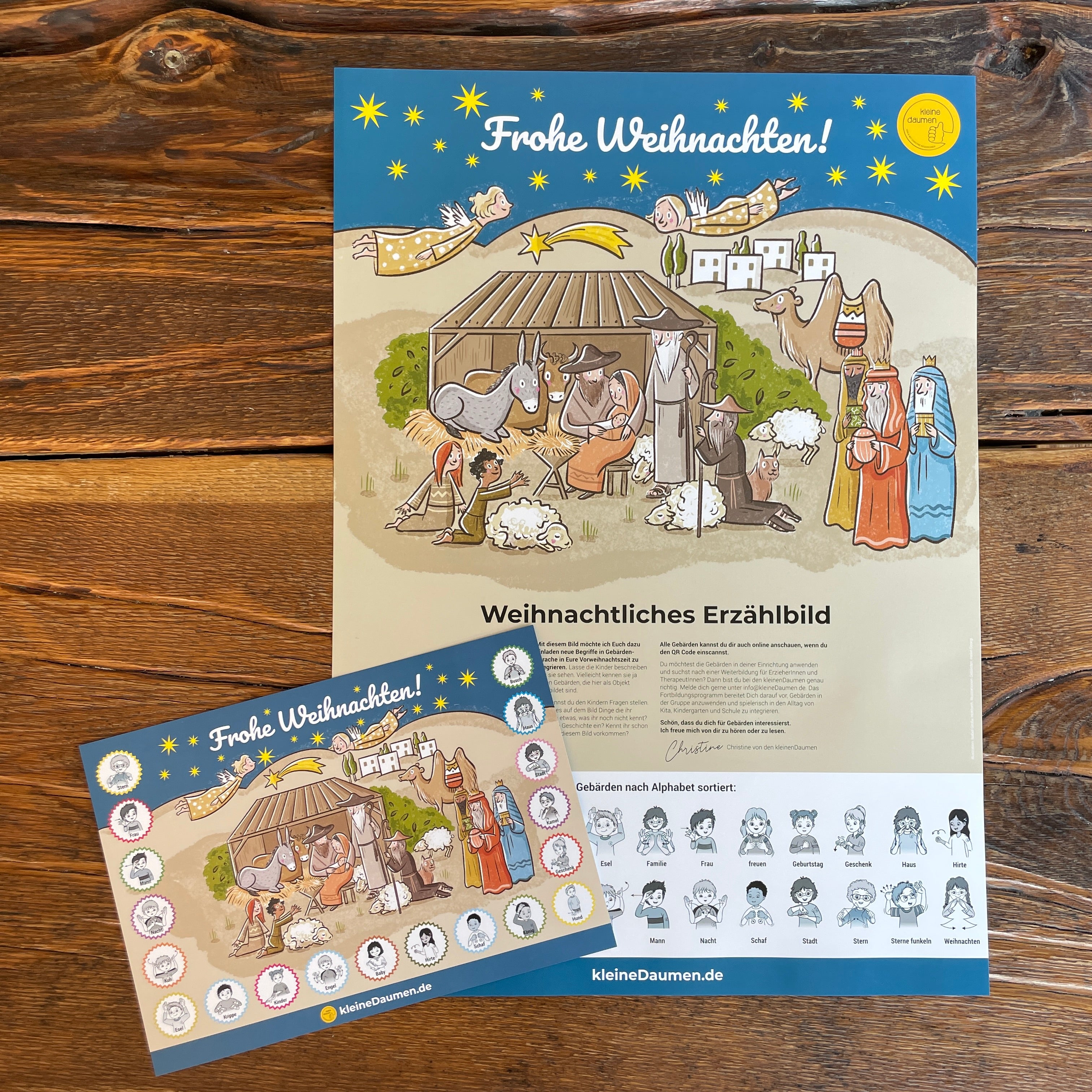 Weihnachtsgeschichte Poster und Bild mit Gebärden